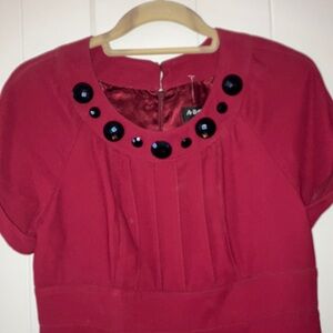 Home for the Holidays Burgundy Wine Dress ABS
